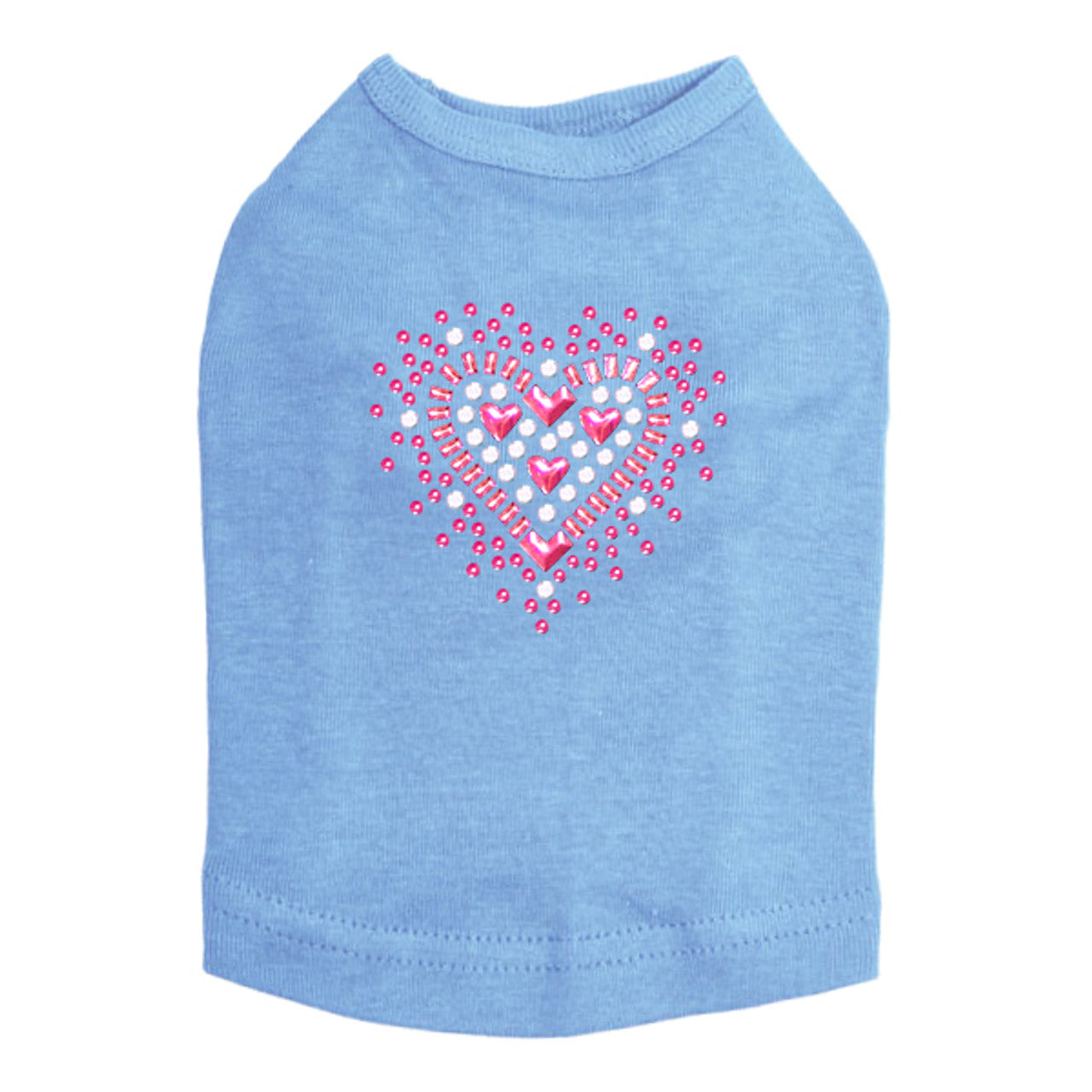 Pink Austrian crystal Heart - Dog Tank