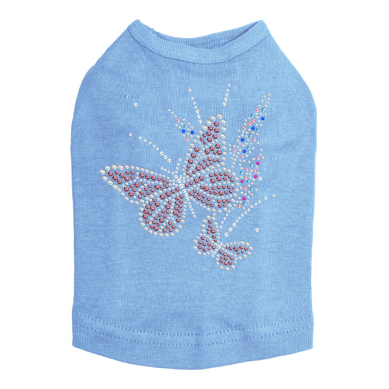 Pink Butterfly with Flowers - Dog Tank