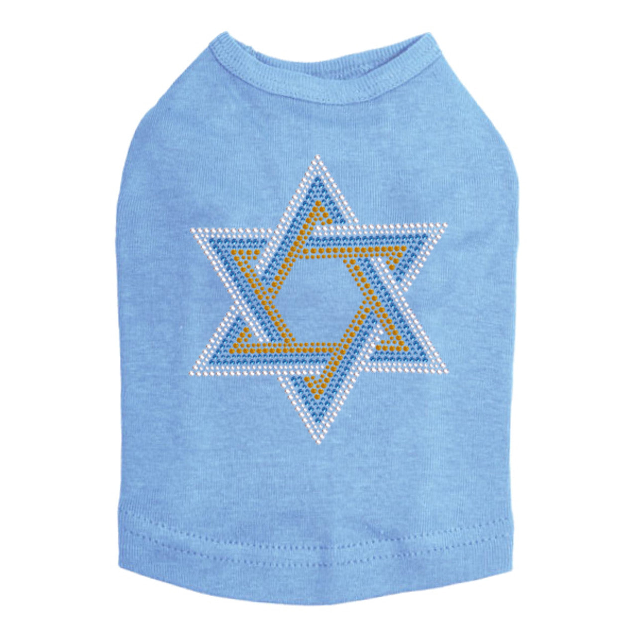 Star of David - Large (Blue, Silver, & Gold) - Dog Tank