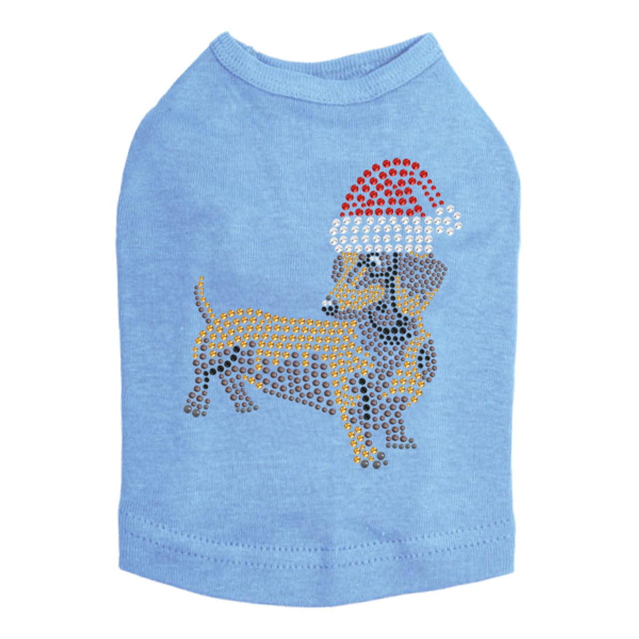 Dachshund 2 with Santa Hat - Dog Tank