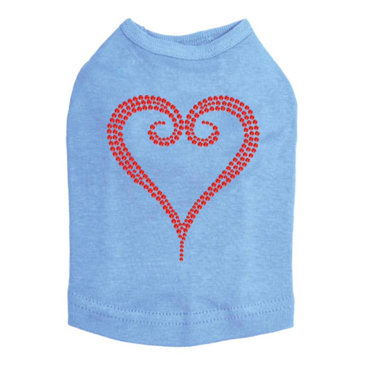 Red Rhinestone Heart - Dog Tank