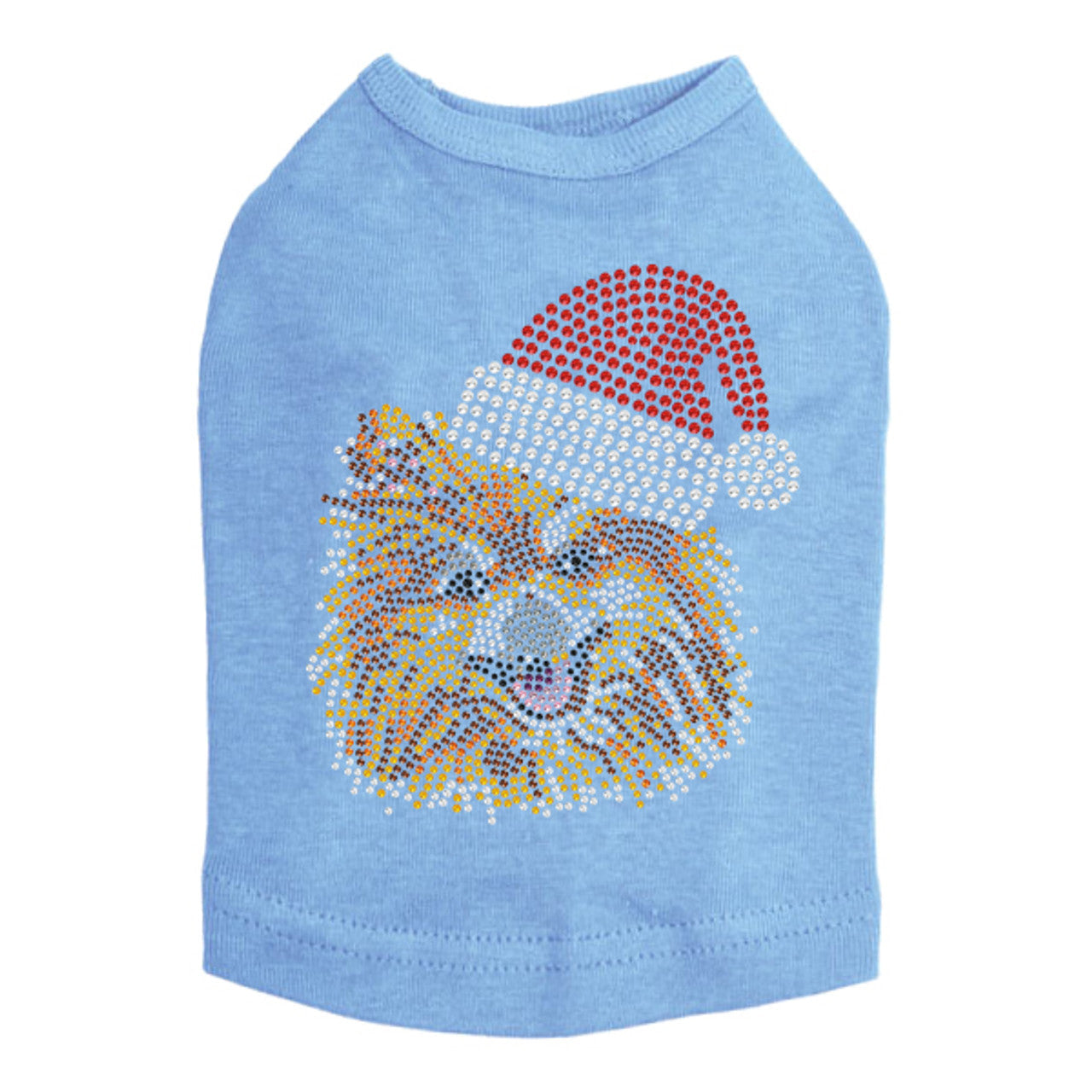 Pomeranian with Santa Hat - Dog Tank