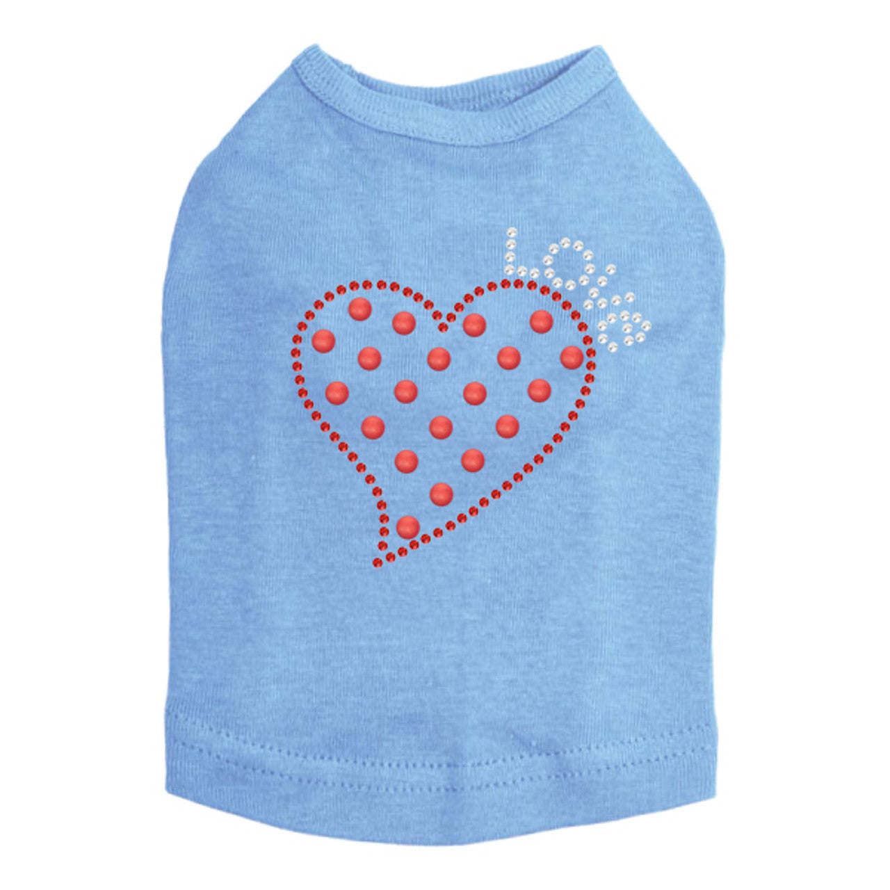 Small Love Polka Dot Heart - Dog Tank