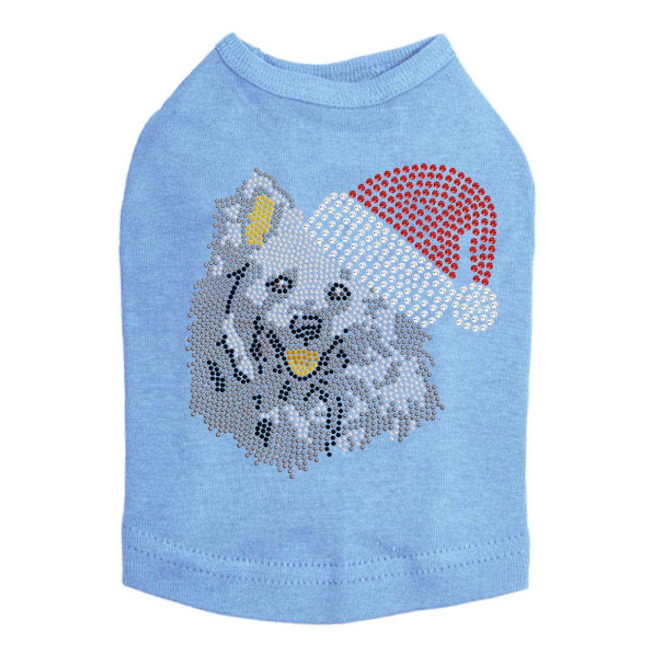 American Eskimo with Santa Hat - Dog Tank