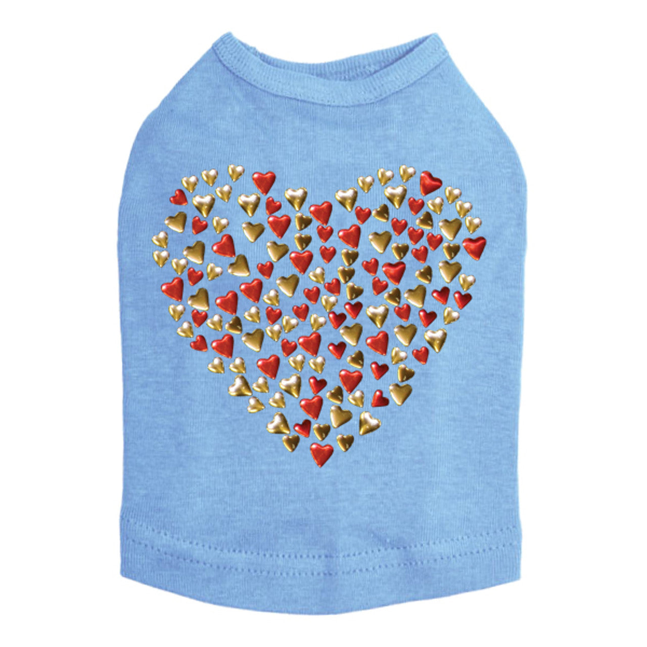 Red & Gold Nailhead Hearts - Dog Tank