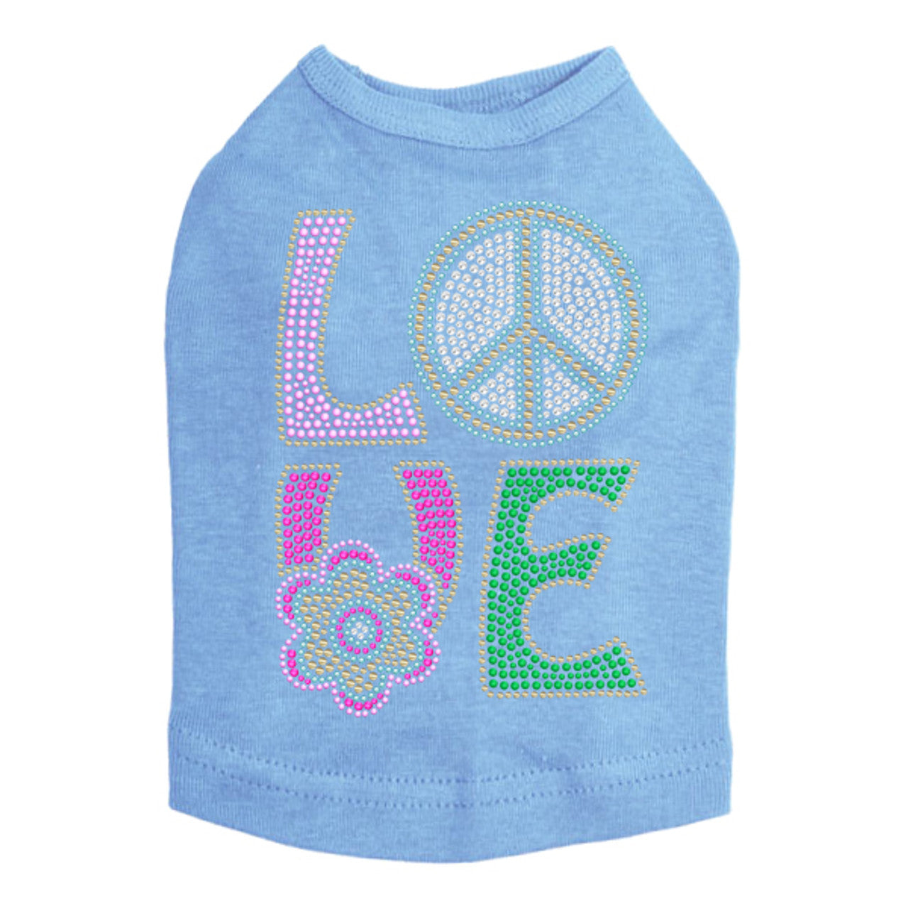 Love with Peace Sign & Flower - Dog Tank