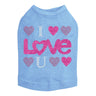 I Love You Pink Glitter - Dog Tank