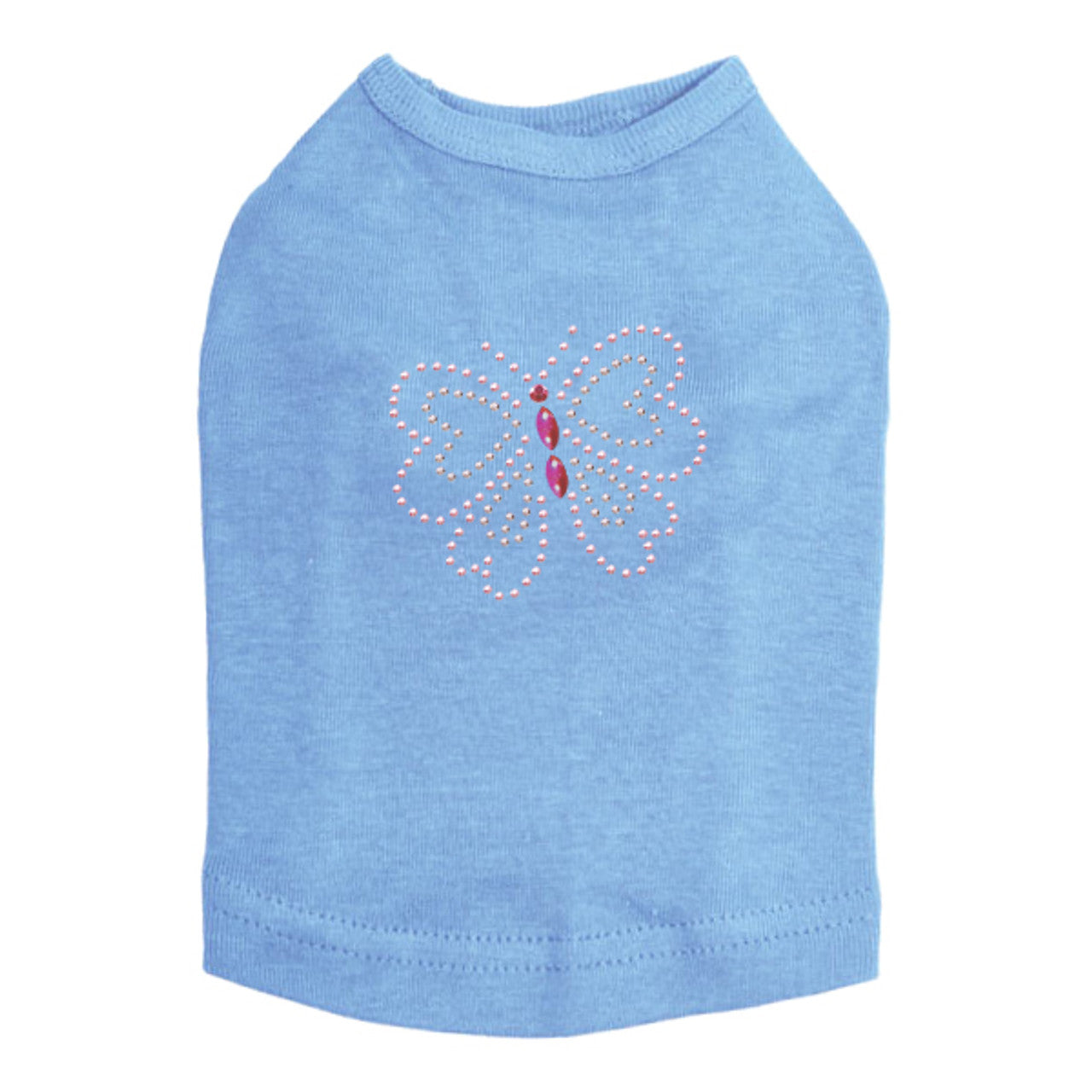 Pink Rhinestud Butterfly - Dog Tank