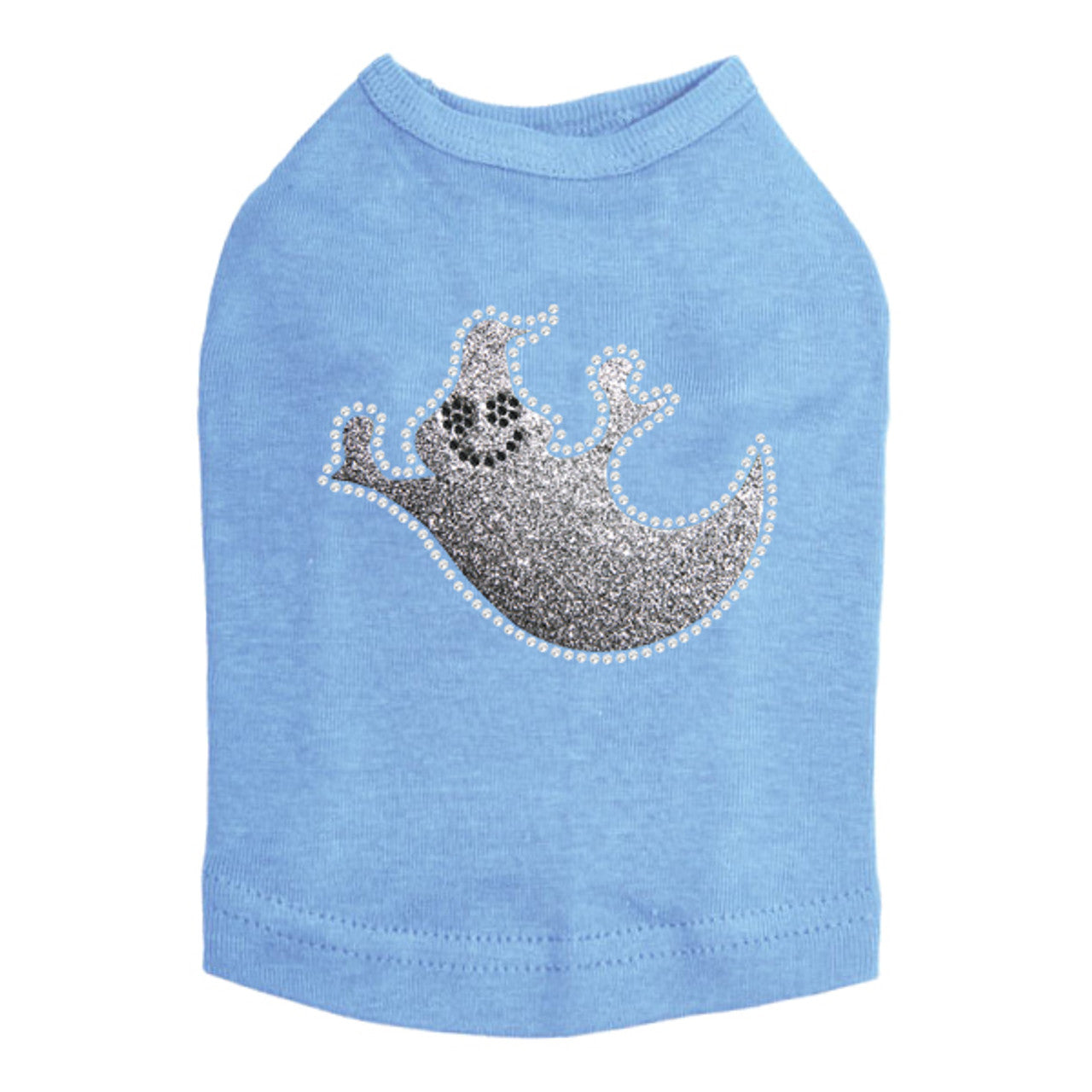 Silver Glitter Ghost - Dog Tank