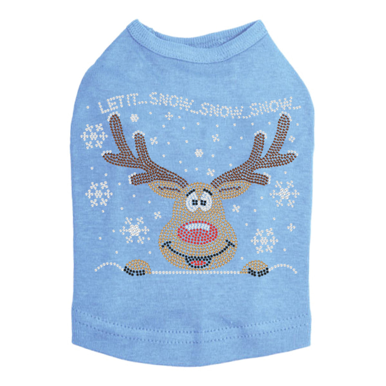 Let it Snow - Red Nose Reindeer - Dog Tank