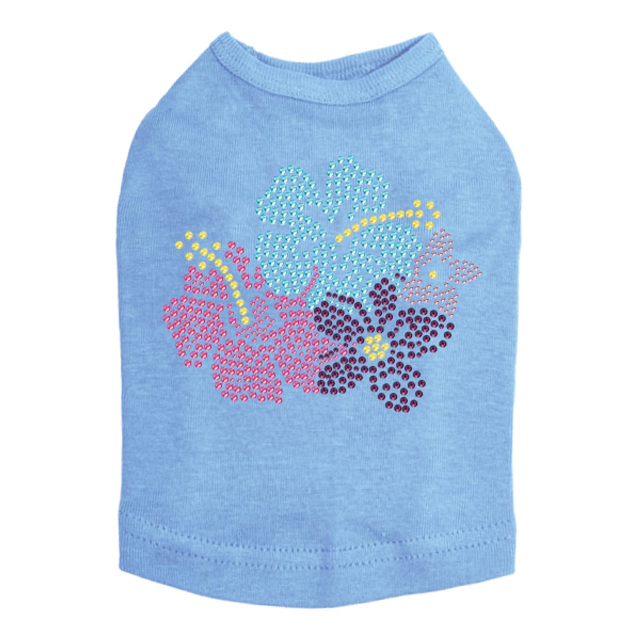 Pink, Blue & Purple Hibiscus - Dog Tank
