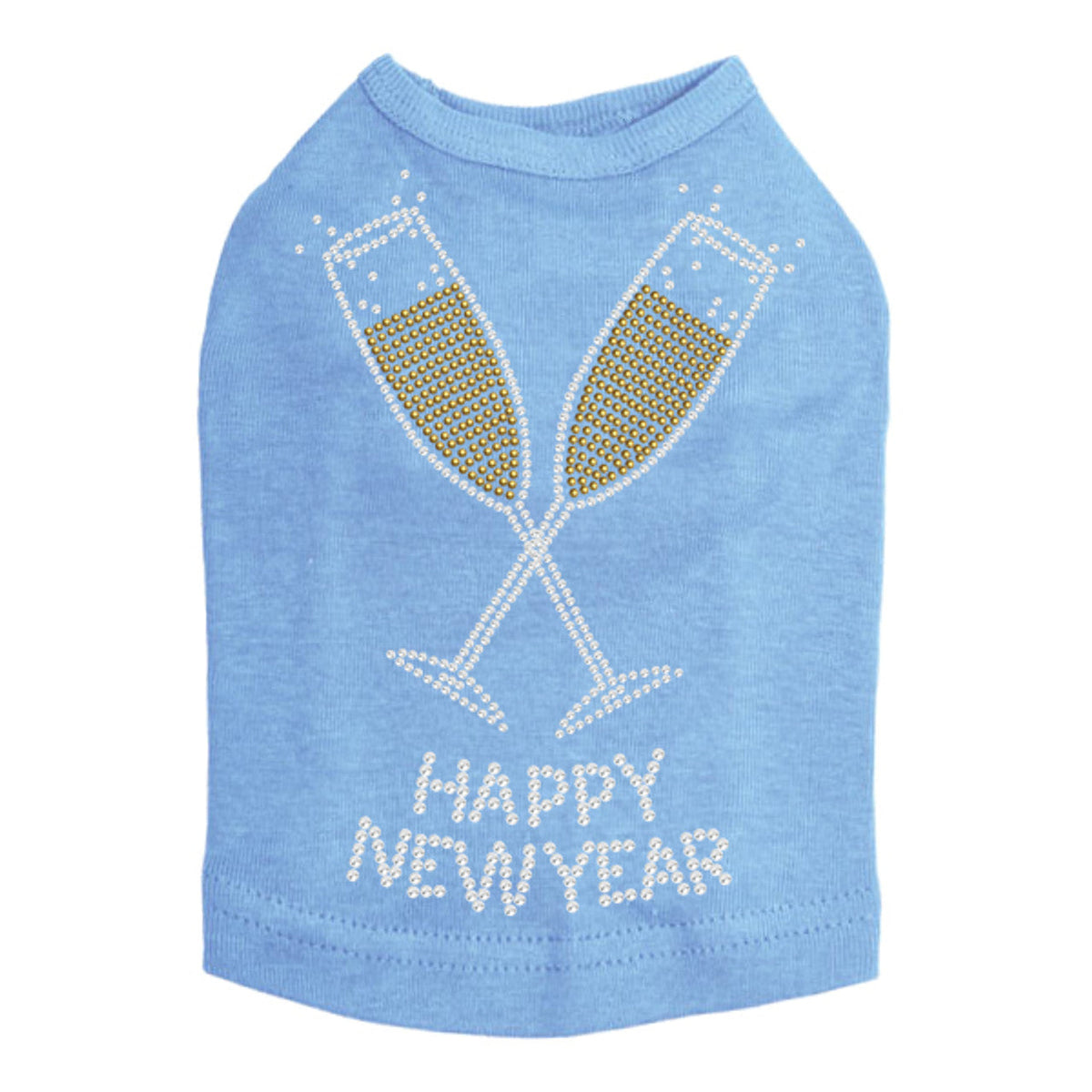 Happy New Year Champagne Glasses - Dog Tank