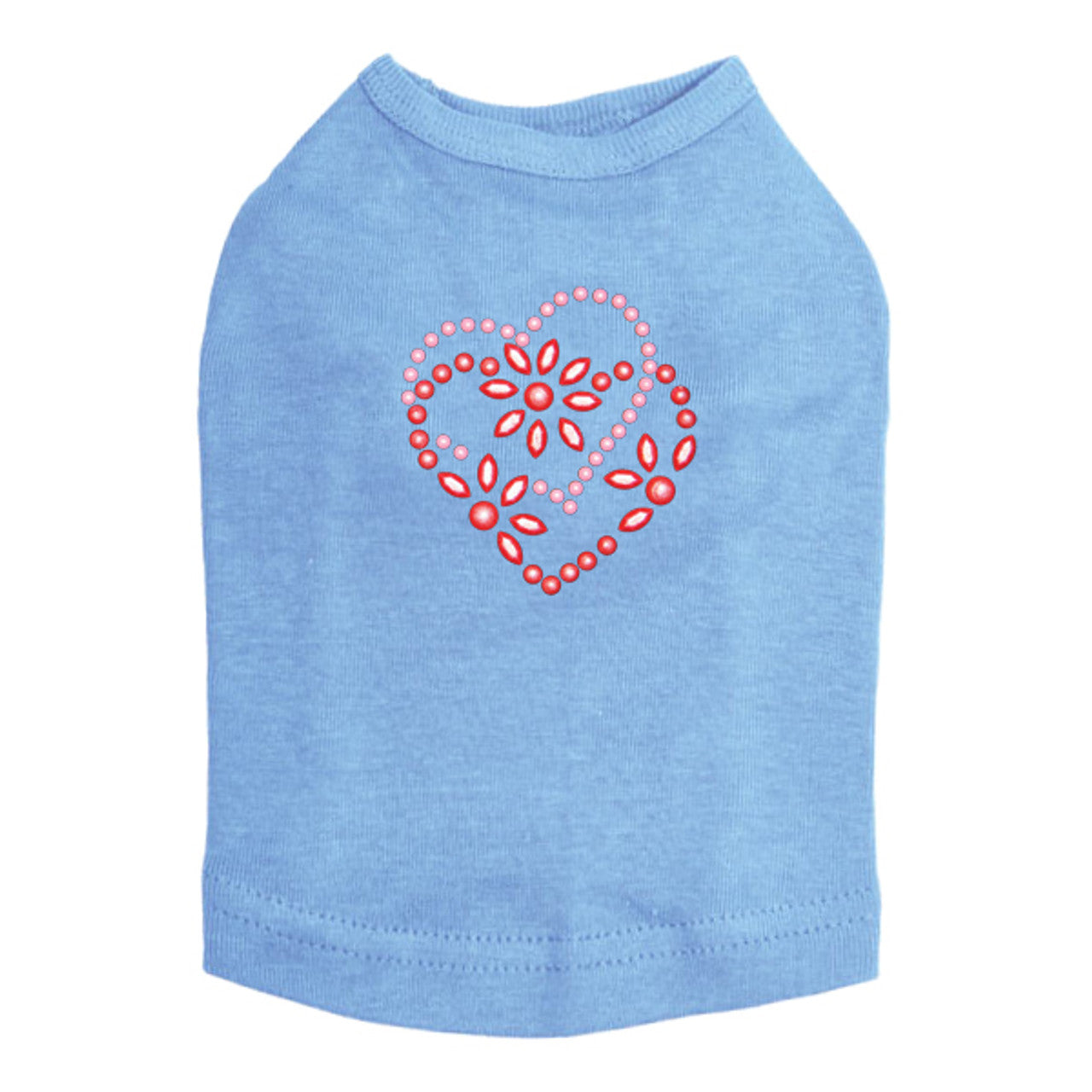 Pink & Red Flower Heart - Dog Tank