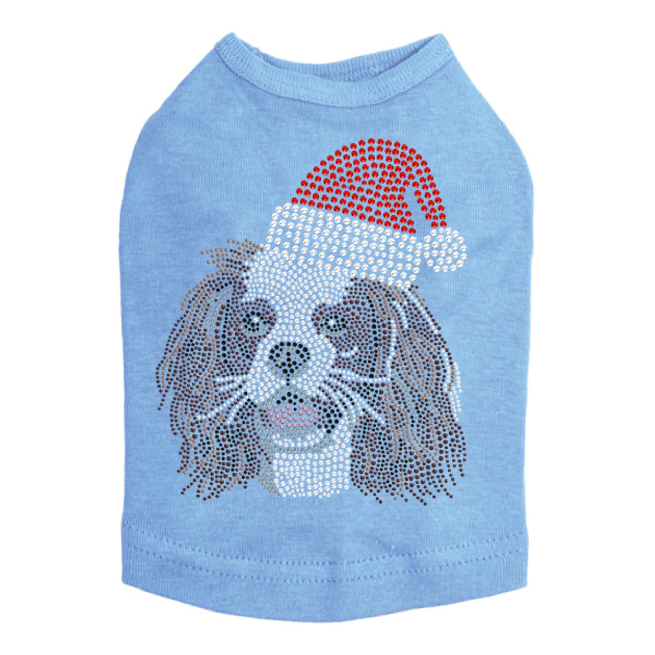 Cavalier King Charles Spaniel with Santa Hat - Dog Tank