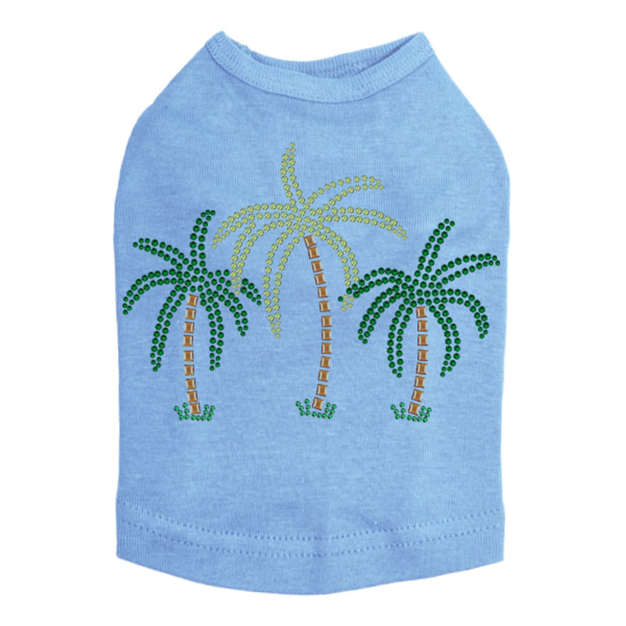 Palm Trees (Green Rhinestones) - Dog Tank
