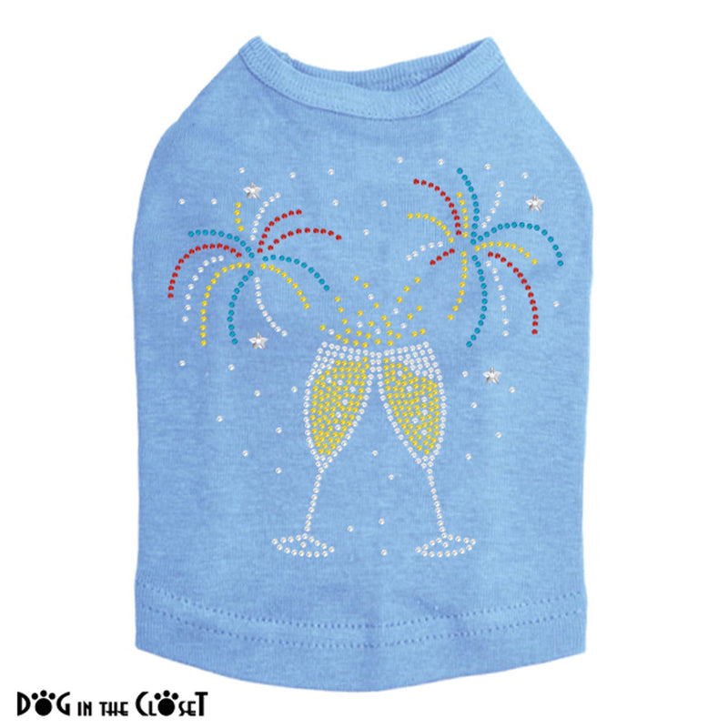 Happy New Year Drink & Fireworks - Dog Tank