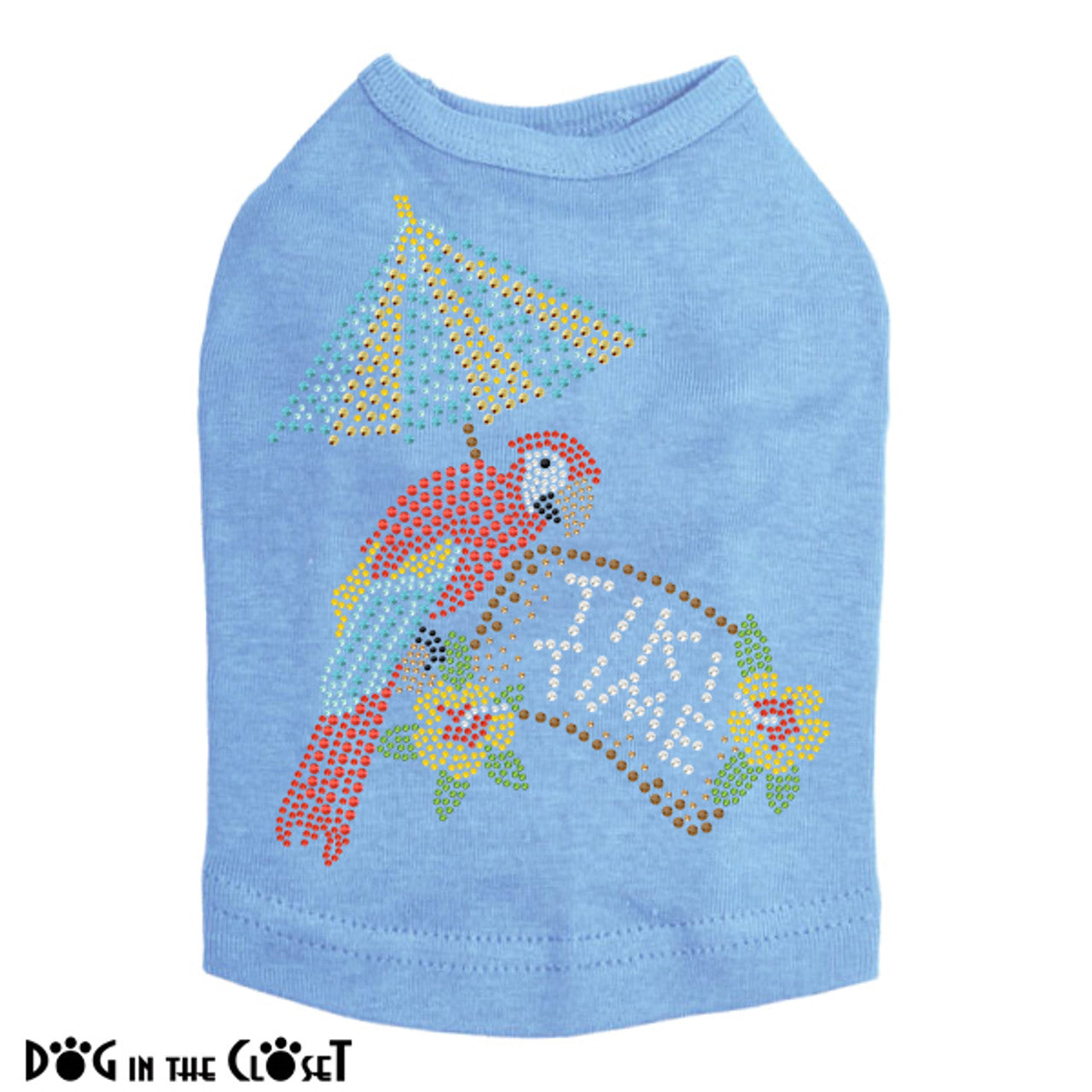Tiki Time Parrot - Sleeveless Dog Tank
