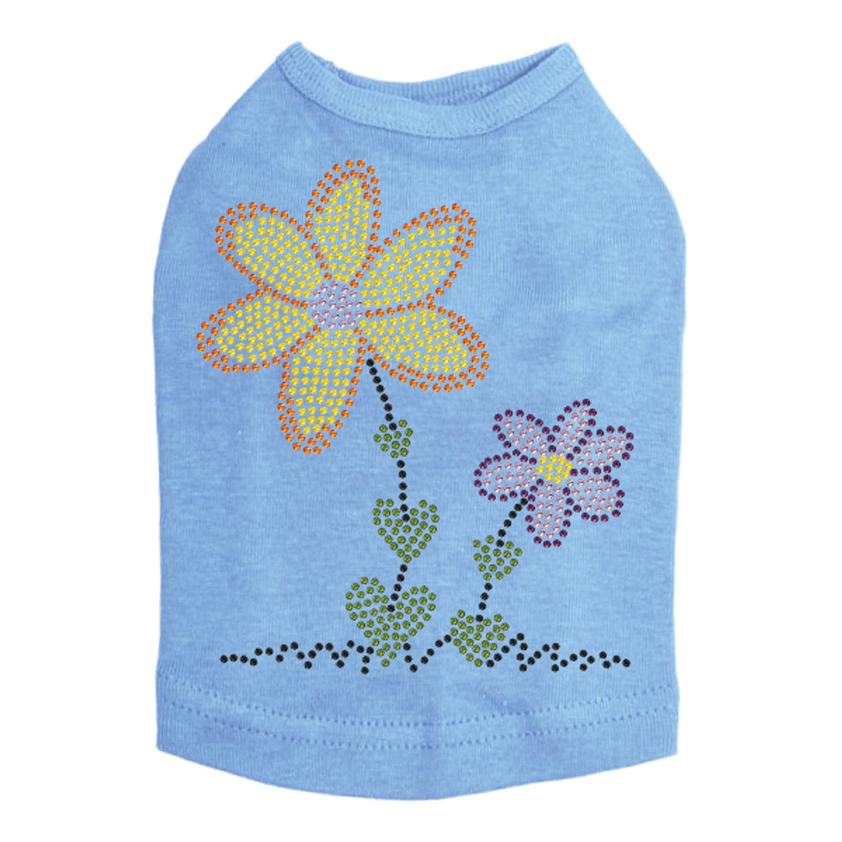Orange & Purple Flowers - Dog Tank