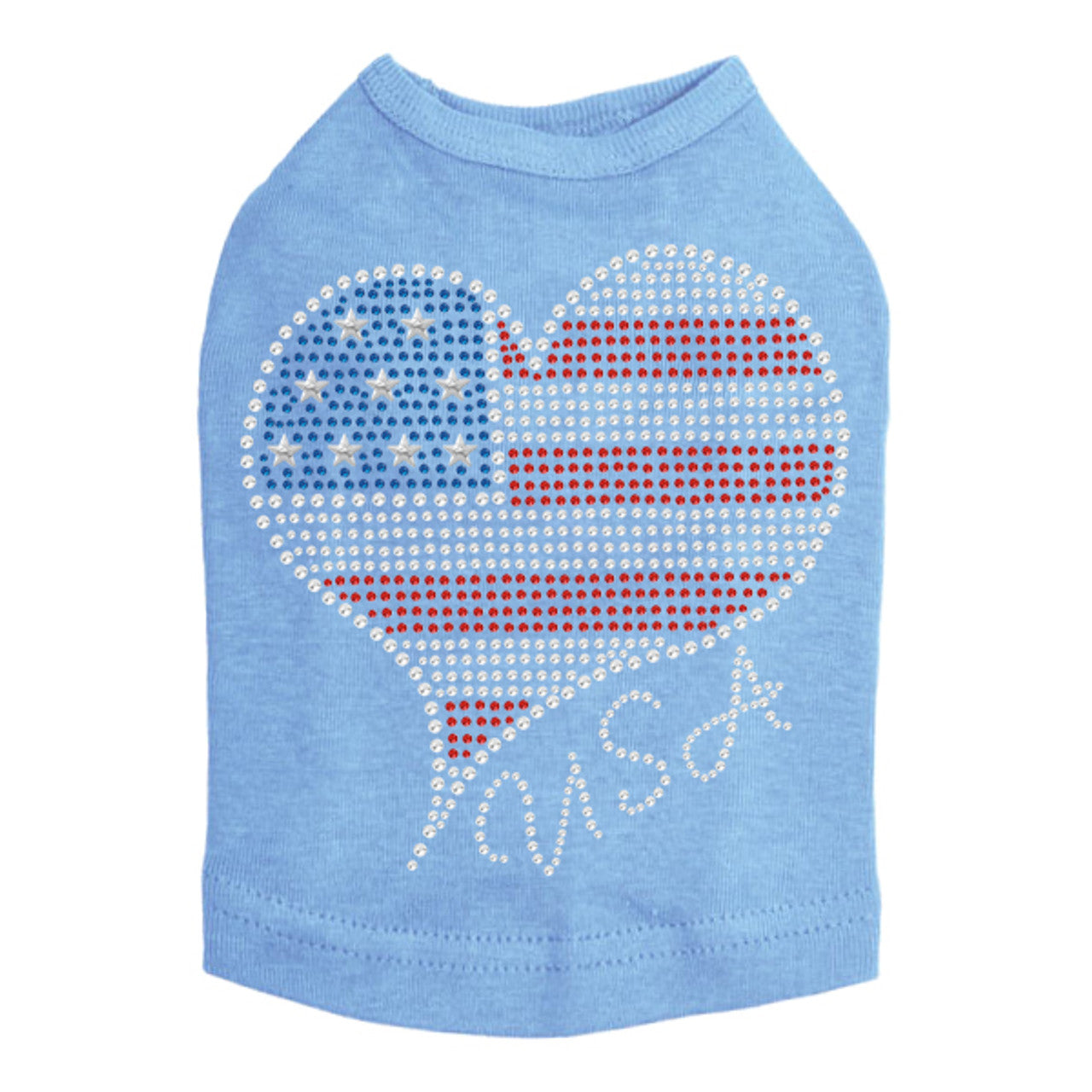 Patriotic American Heart 3 - Dog Tank