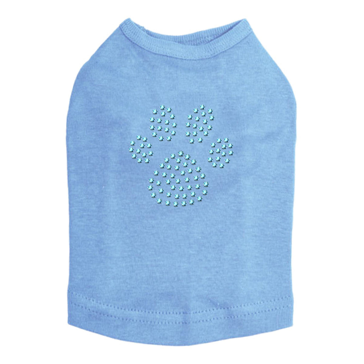 Paw (Blue Rhinestuds) - Dog Tank