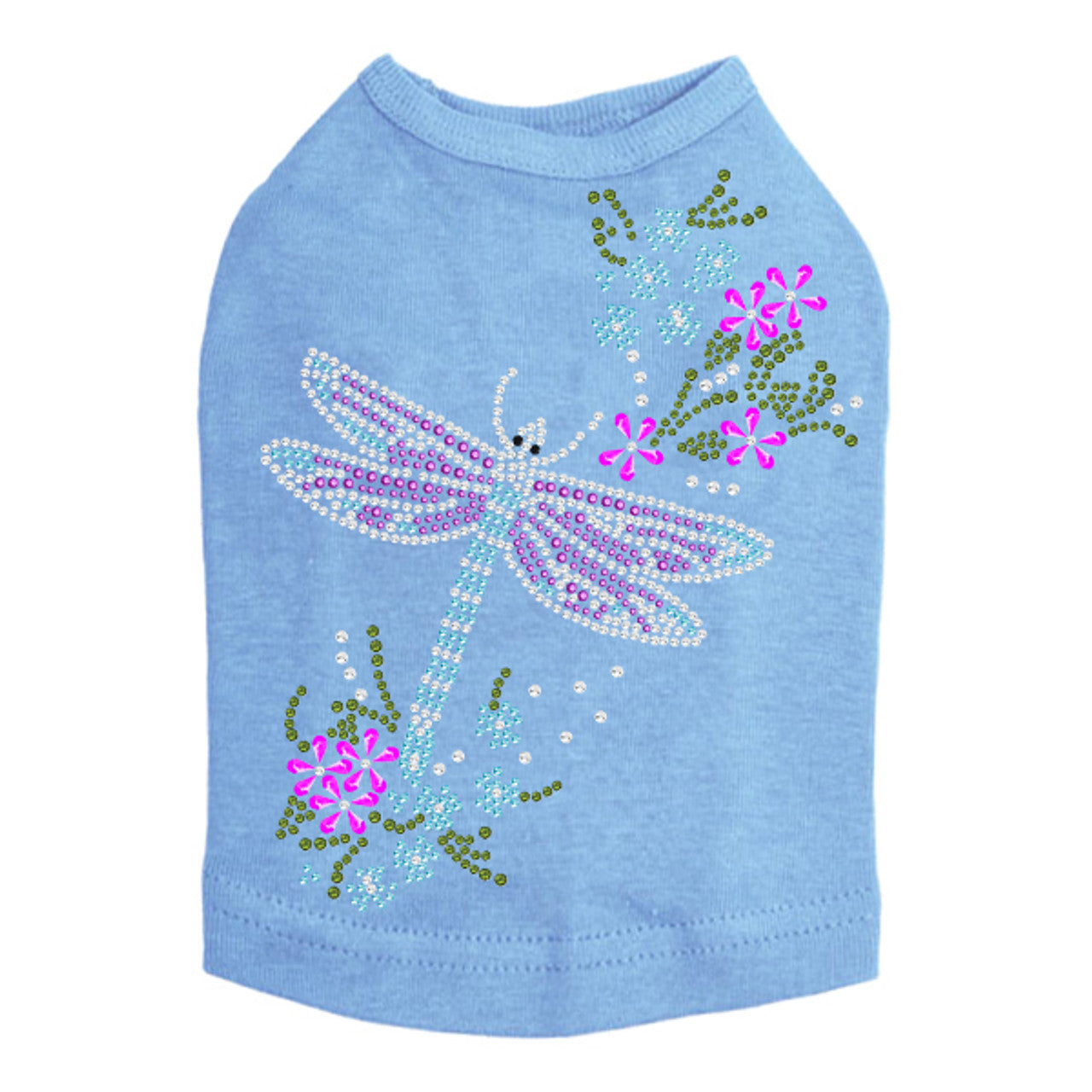 Dragonfly with Flowers - Dog Tank