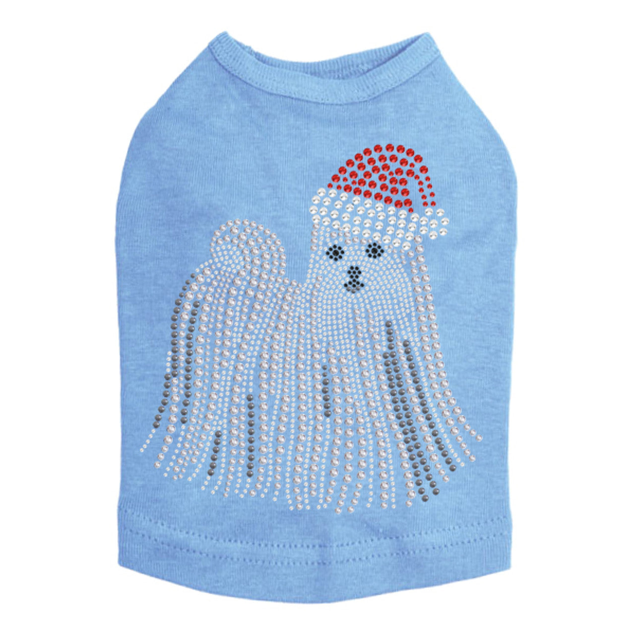 Maltese with Santa Hat - Dog Tank