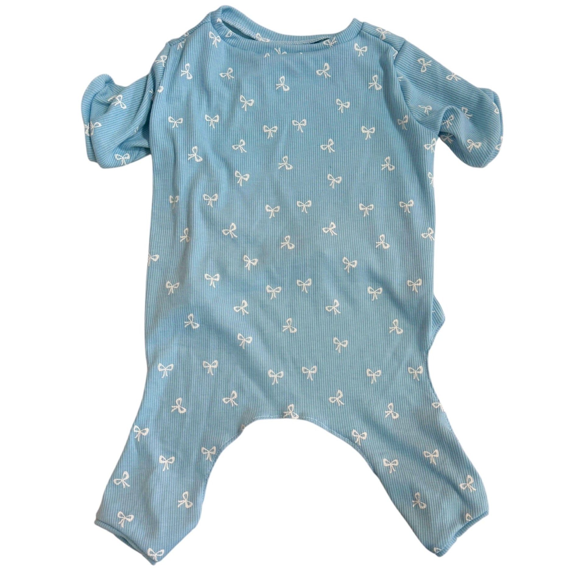 Heads or Tails Pup Blue Bow Dog Pajamas