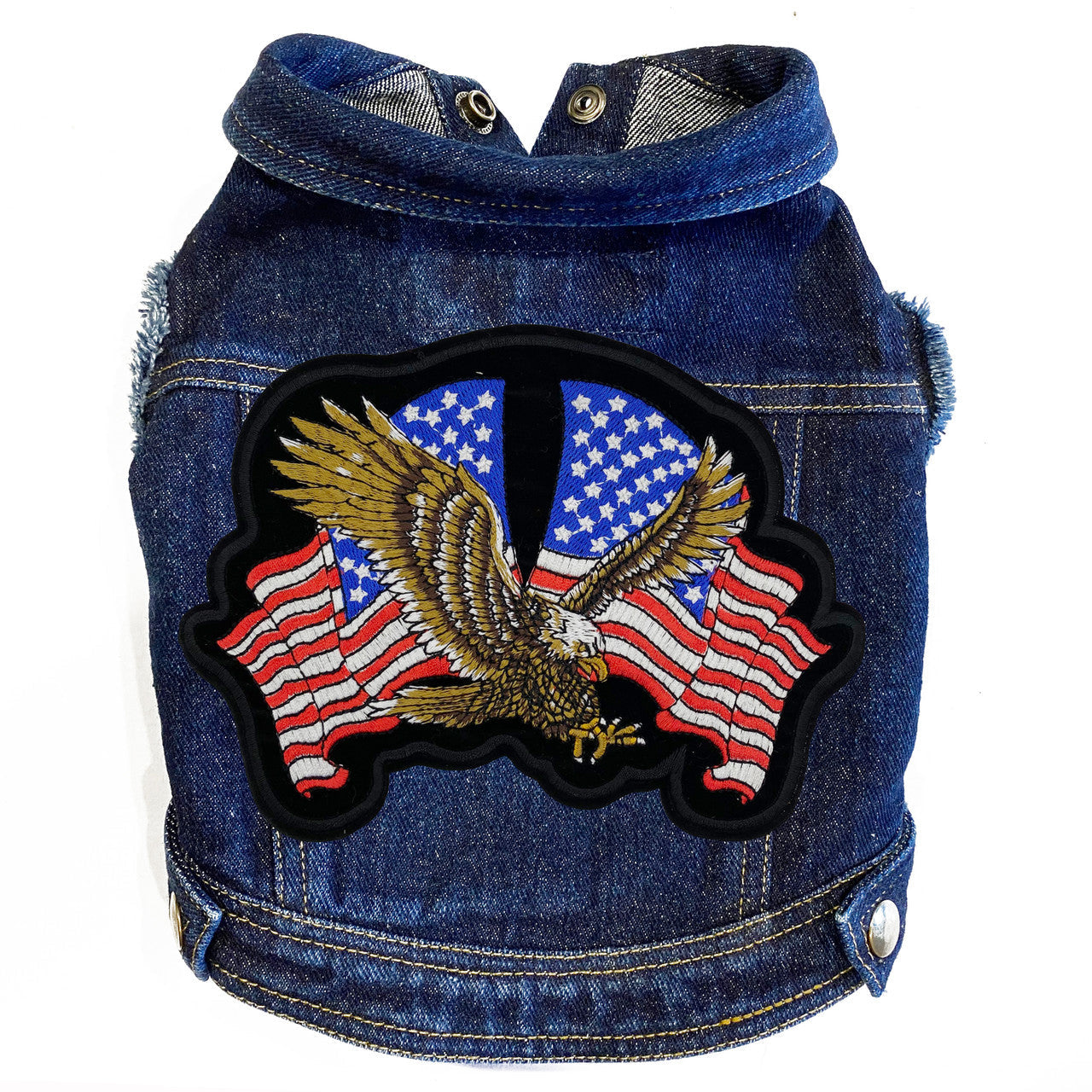 Patriotic Biker - Denim Dog Jacket