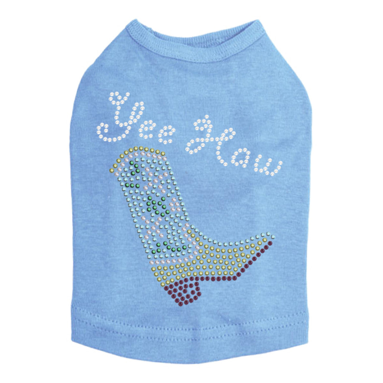 Boot (Green & Turquoise with Yee Haw) - Dog Tank