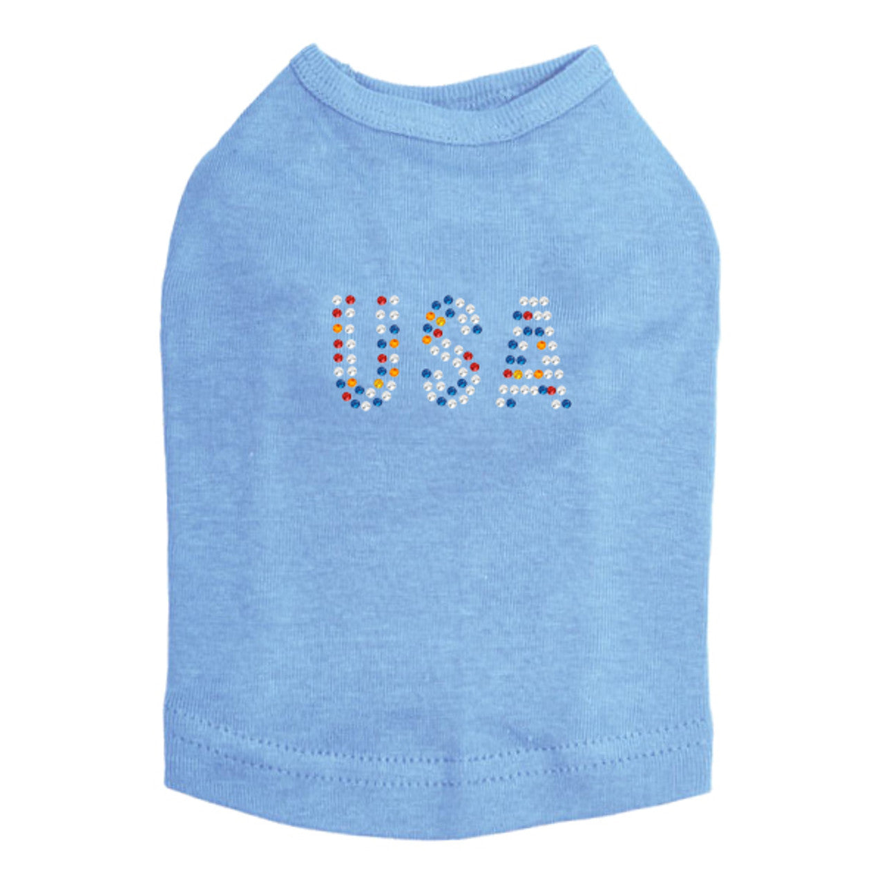 USA (Multicolor Rhinestones) - Dog Tank