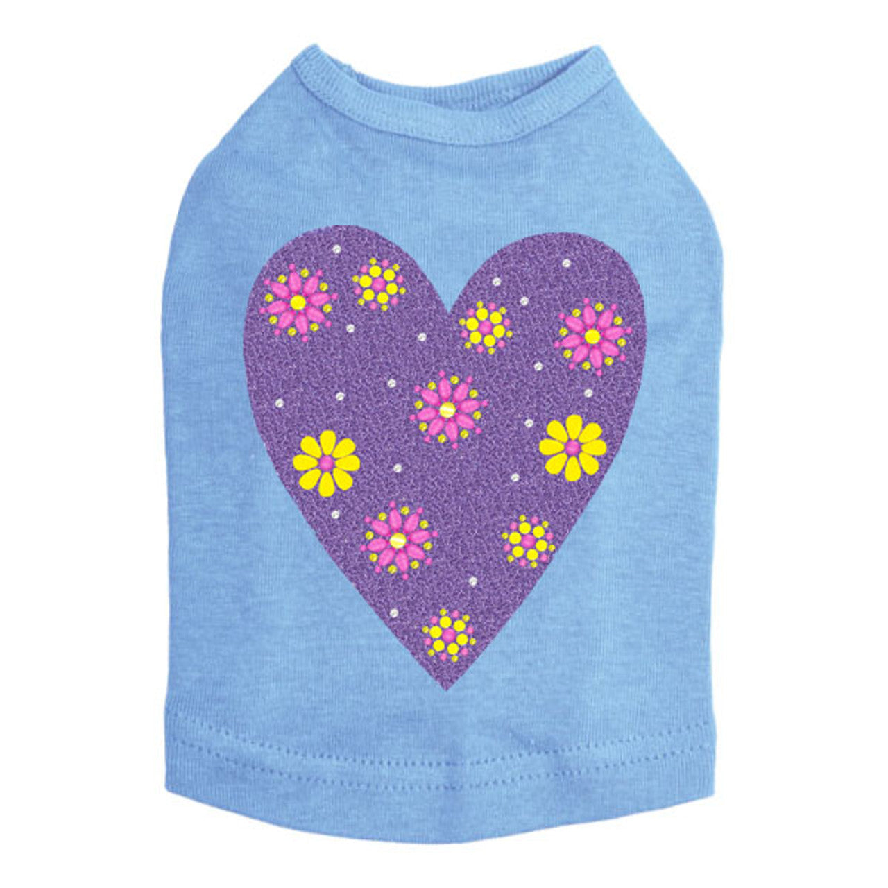 Purple Glitter Heart - Dog Tank