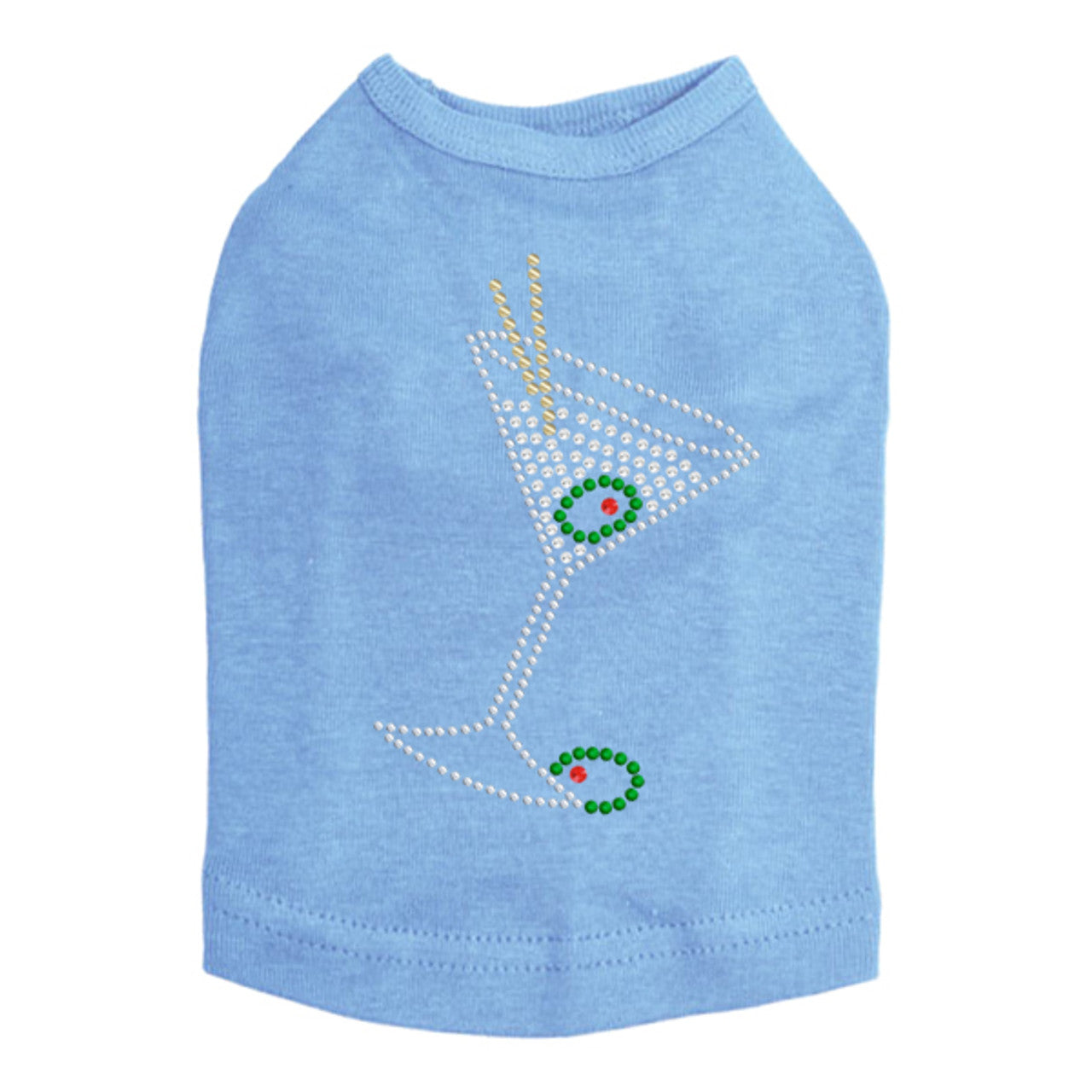 Martini - Silver Rhinestone - Dog Tank
