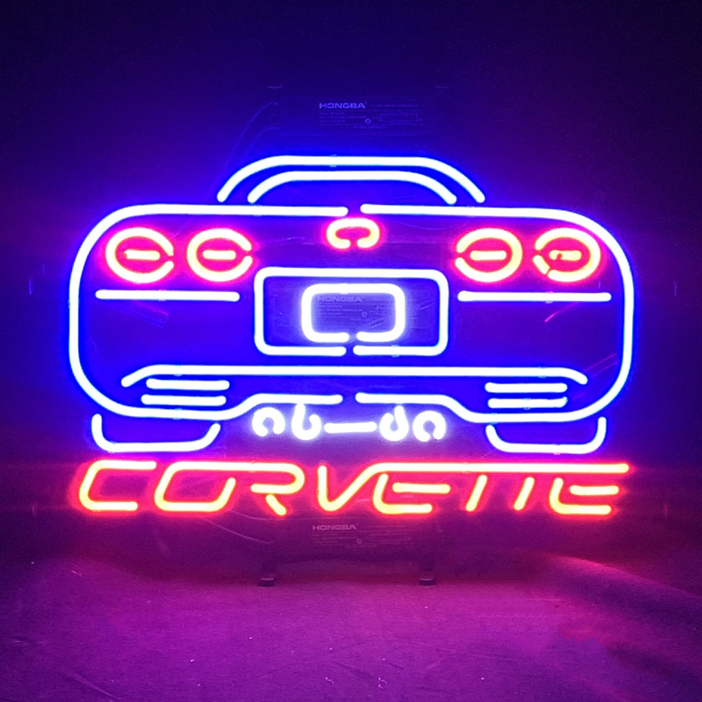 Blue Corvette Real Glass Neon Sign