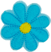 Turquoise Daisy 8 Petal Flower - Patch