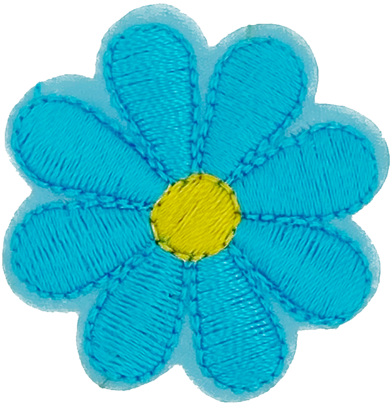 Turquoise Daisy 8 Petal Flower - Patch