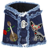 Day of the Dead Chihuahua Denim Harness Vest
