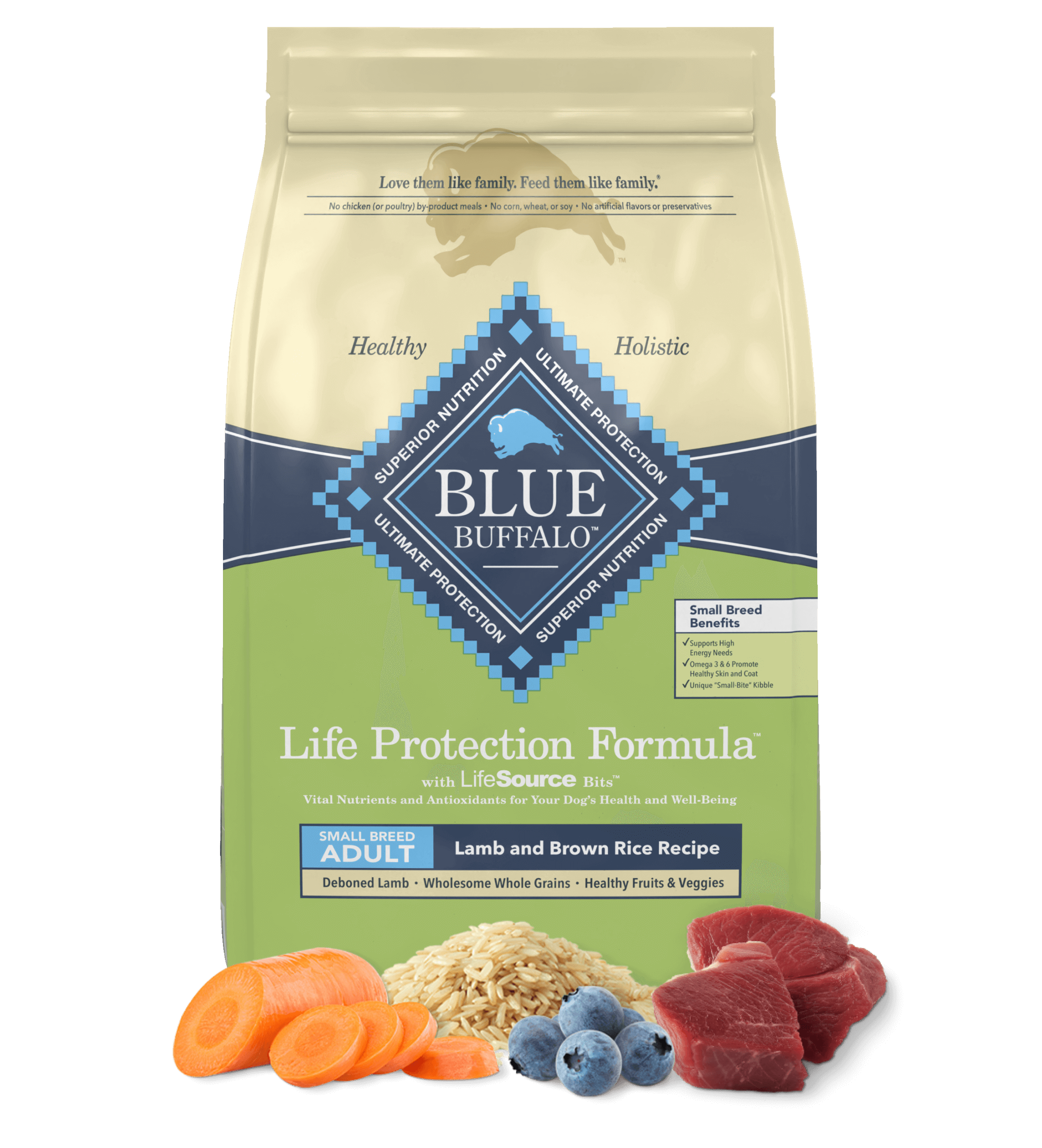 Blue Buffalo Life Protection Formula Adult Small Breed Lamb and Brown Rice Dry Dog Food (5lb) - HT Animal Supply