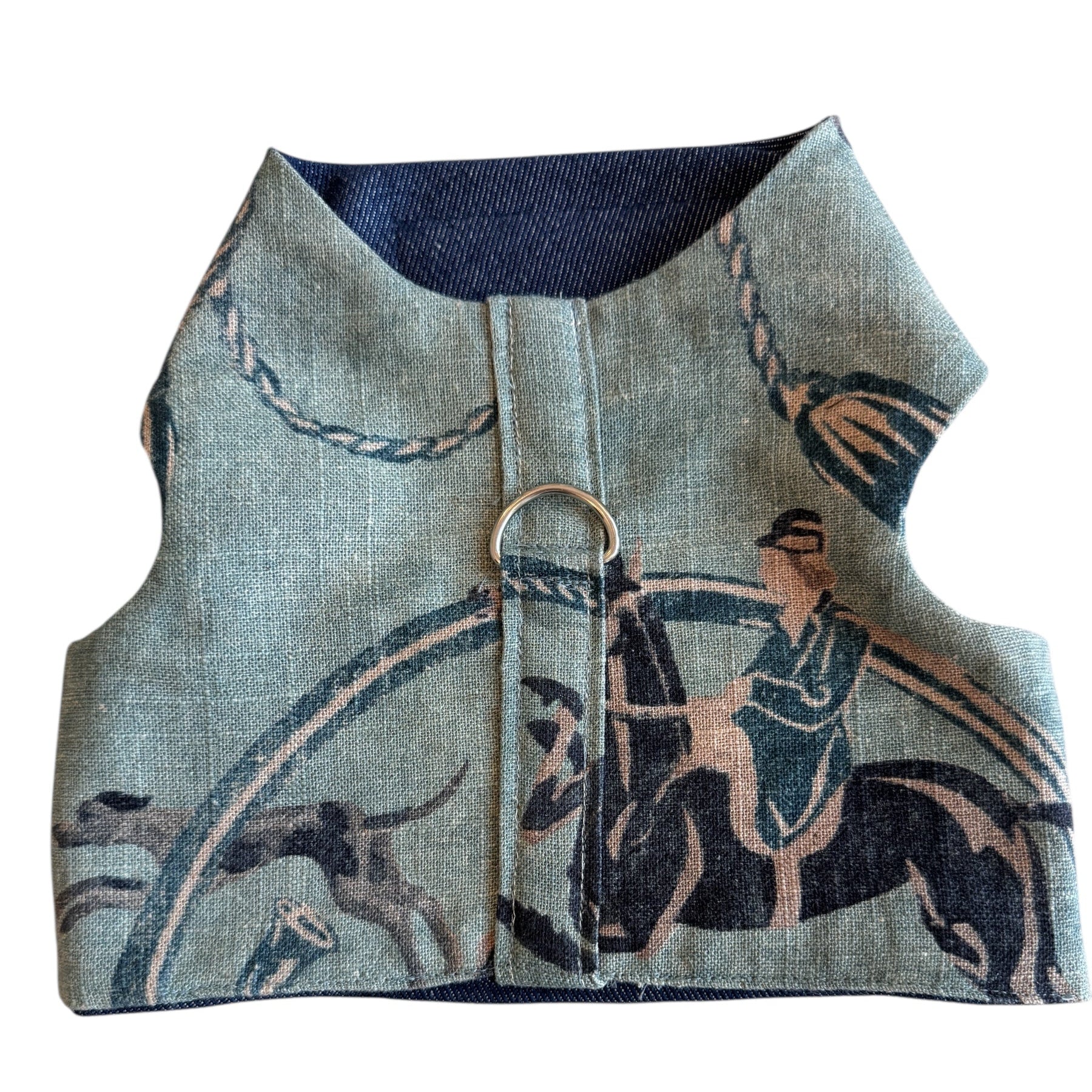Heads or Tails Pup Luxury Equestrian Linen Denim Dog Harness