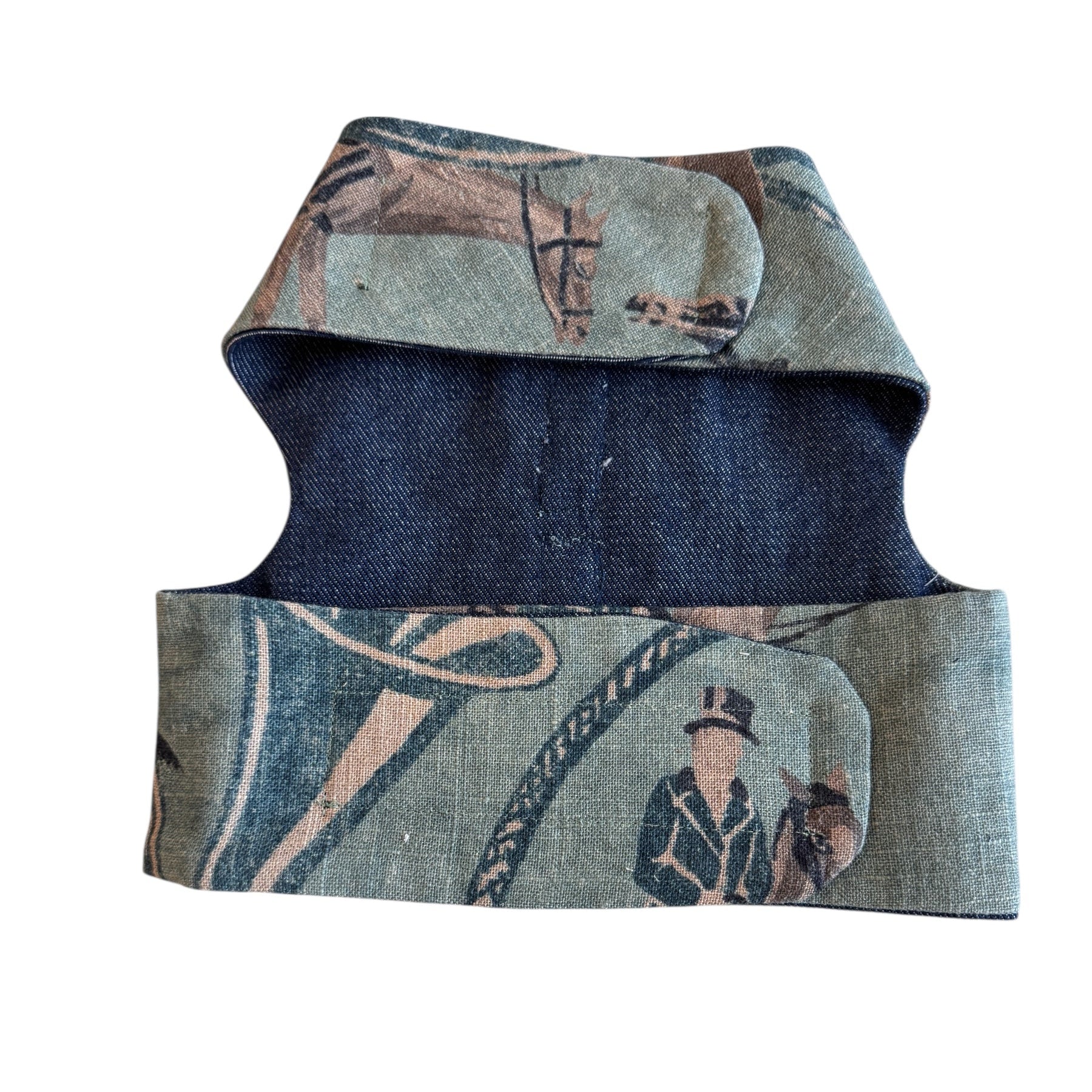 Heads or Tails Pup Luxury Equestrian Linen Denim Dog Harness