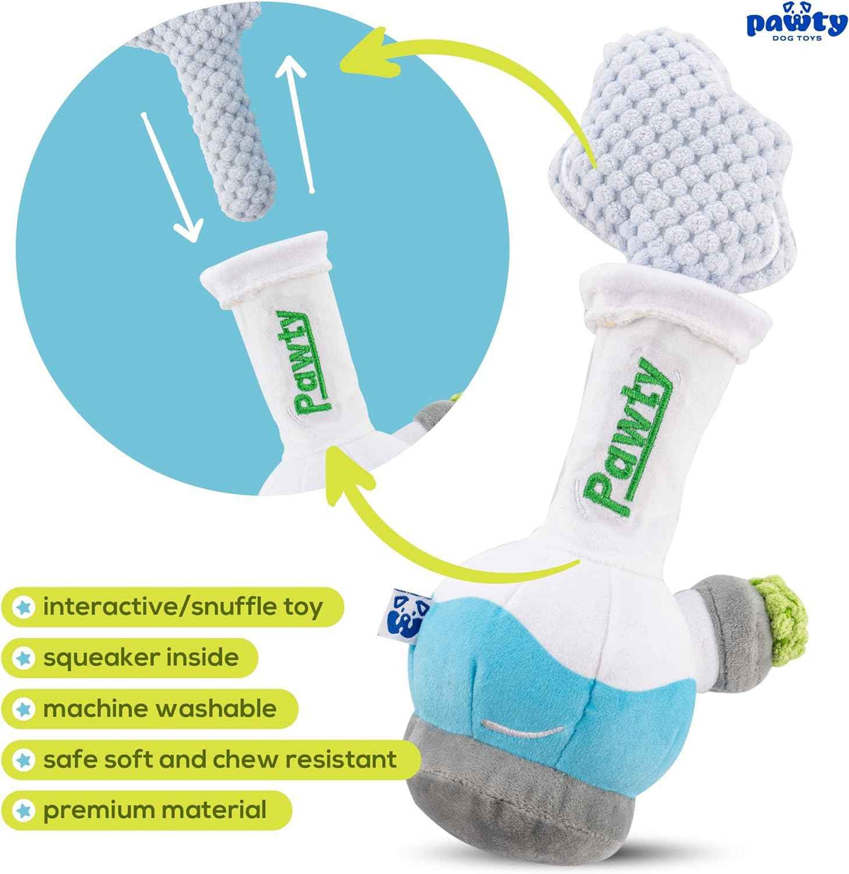 Pawty Bong Parody Plush Squeaky Dog Toy