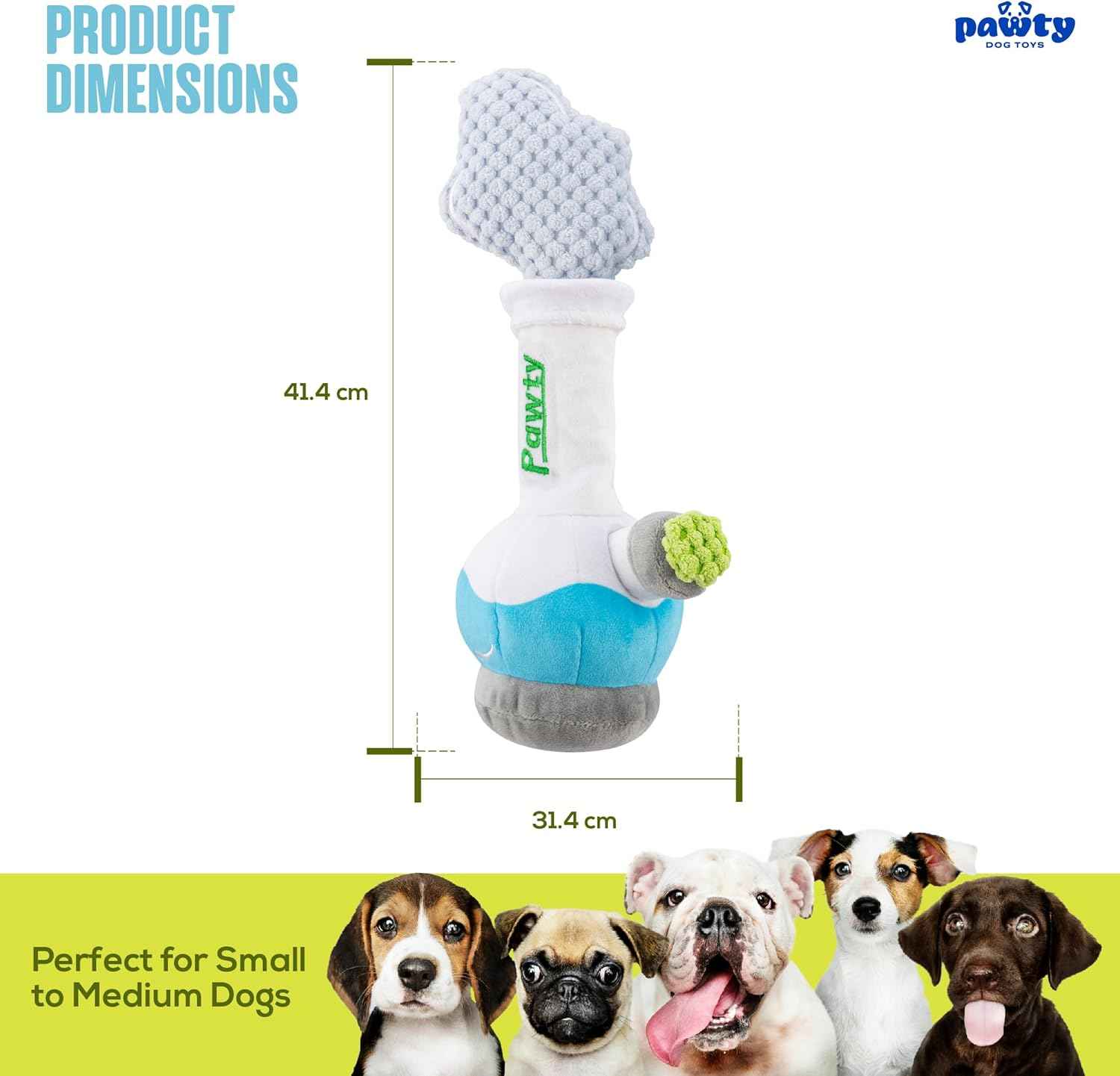 Pawty Bong Parody Plush Squeaky Dog Toy