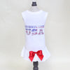 Hello Doggie Born in the USA Dog Cotton Crystal Dress