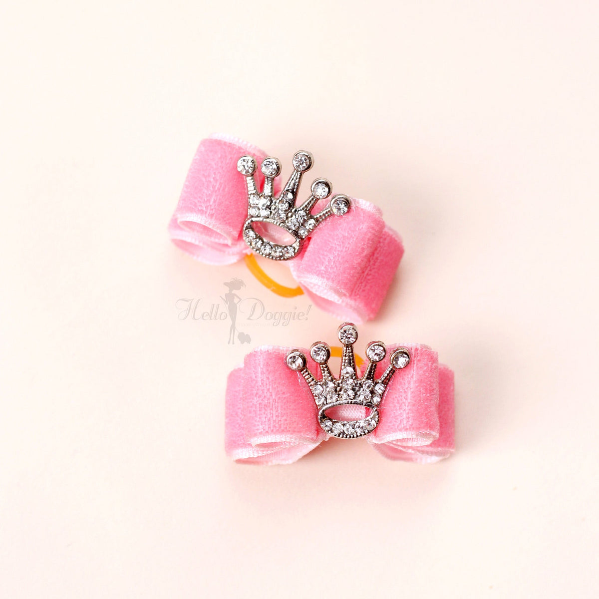 Hello Doggie Crystal Crown Crystal Dog Barrette