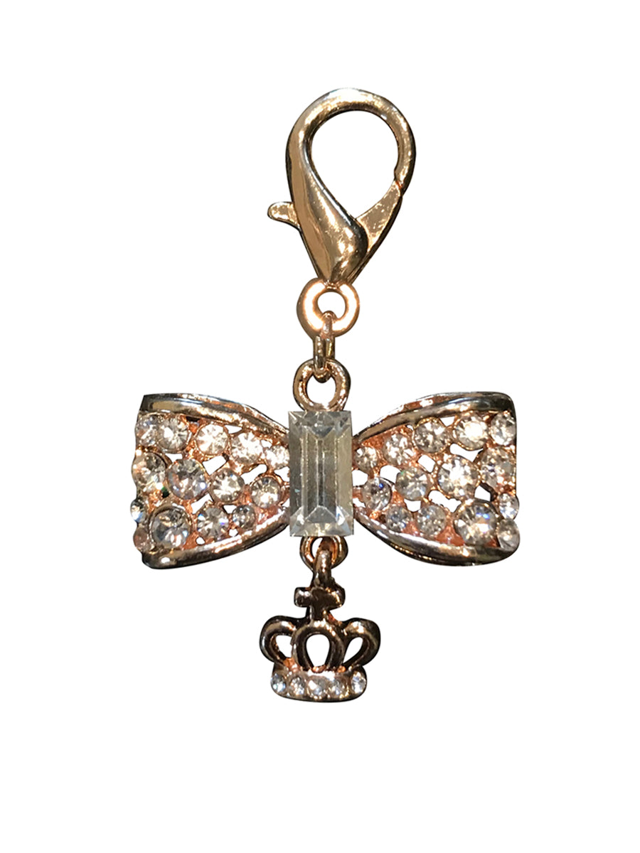 Bow with Crown Collar Charm
