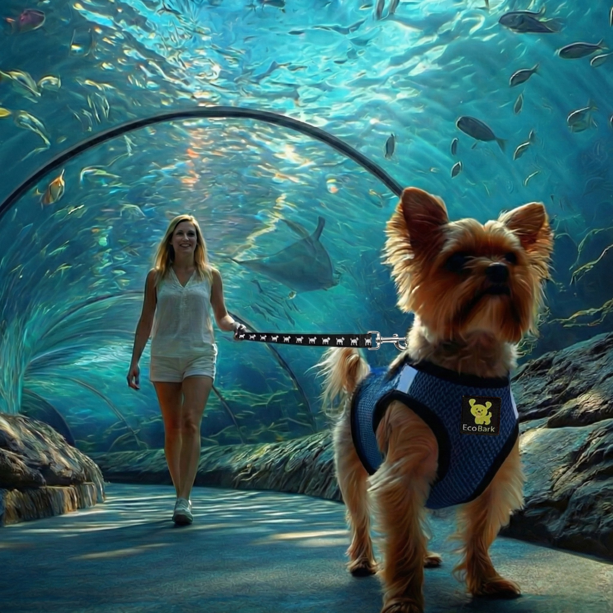 EcoBark – Bright Blue Sport Reflective Step-In Dog Harness