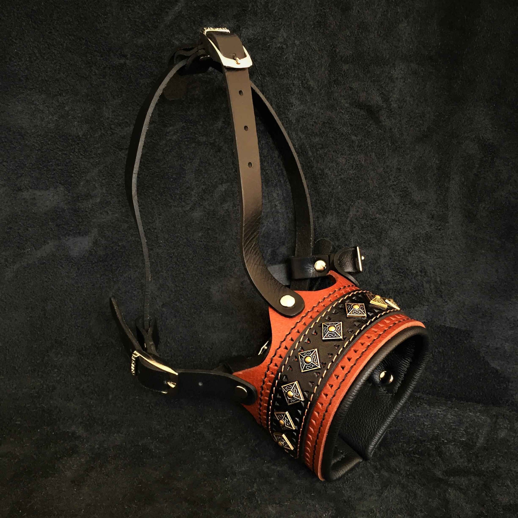 Bestia Balteus Leather Brown Dog Muzzle