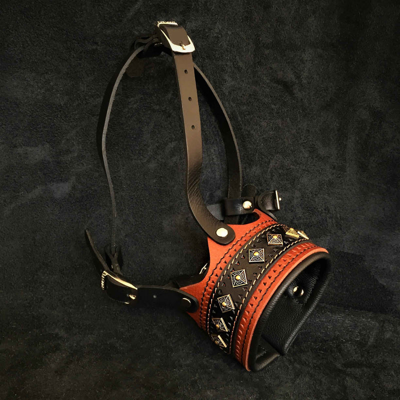 Bestia Balteus Leather Brown Dog Muzzle