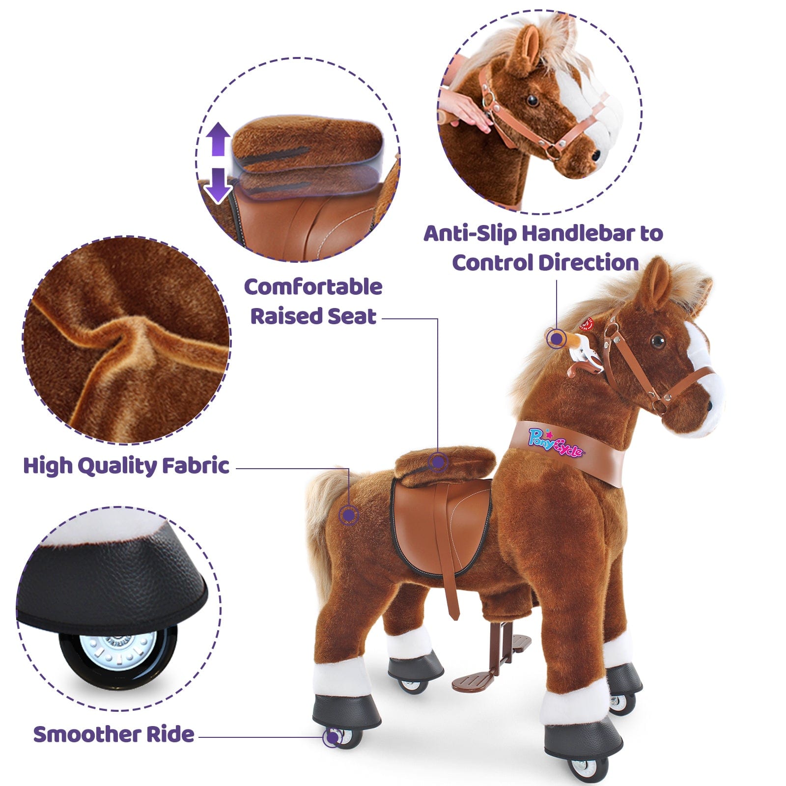 Model U Ride-On Pony Toy Riding Horse Age 4-7 Brown