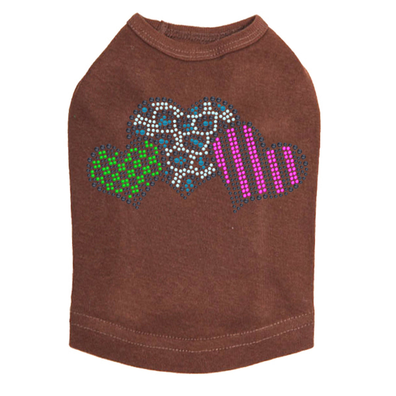 Leopard, Checks, & Stripes Multicolor Hearts - Dog Tank