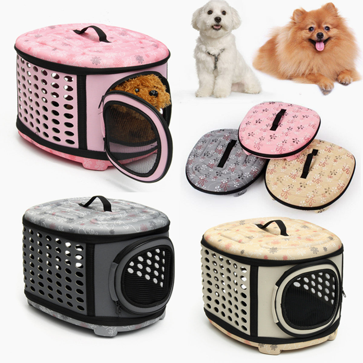 Foldable Pet Dog Cat Puppy Handbag Carrier Cage